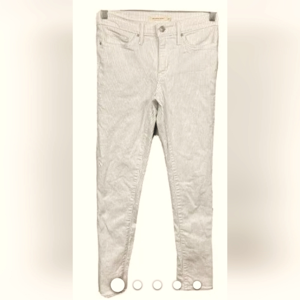 Levi Strauss & Co White and Grey Stripped Jeans